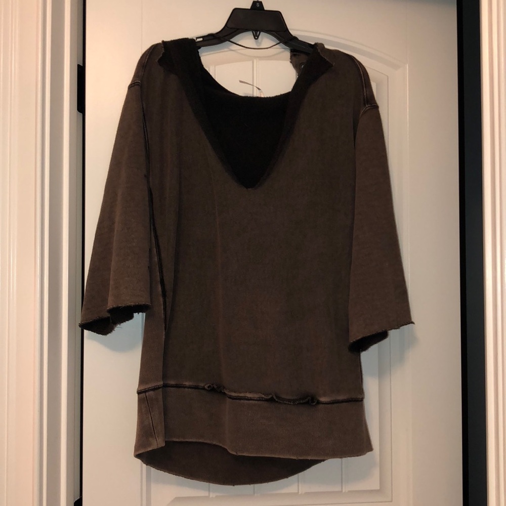 Free people Brown top, meant to look distressed!